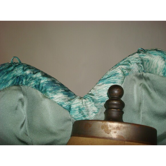 New 38 Carlos Miele Womens 4 Silk Runway Gown Dress Strapless Silk Green Snake - Picture 13 of 13